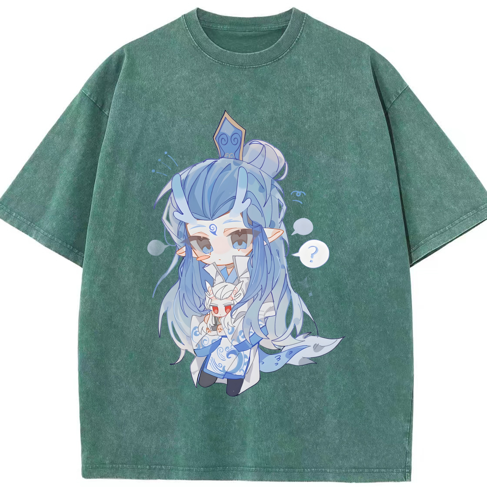 （画像用） Ne Zha 2 ナタ 魔童の大暴れ 綿100% ヴィンテージ風 半袖Tシャツ（フロントプリント）